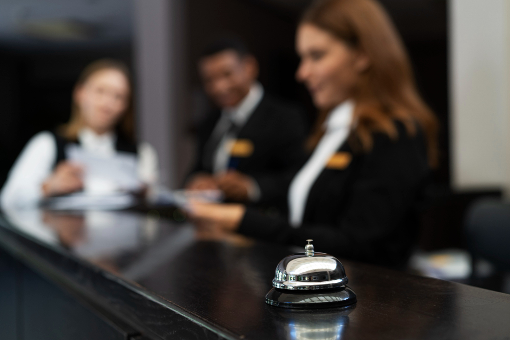 Top 10 Highest-Paying Jobs in Hospitality & Tourism 2 receptionists elegant suits during work hours