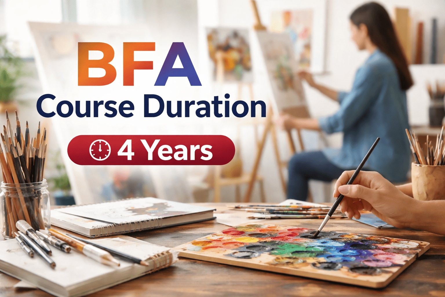 Art student in studio with BFA Course Duration 1