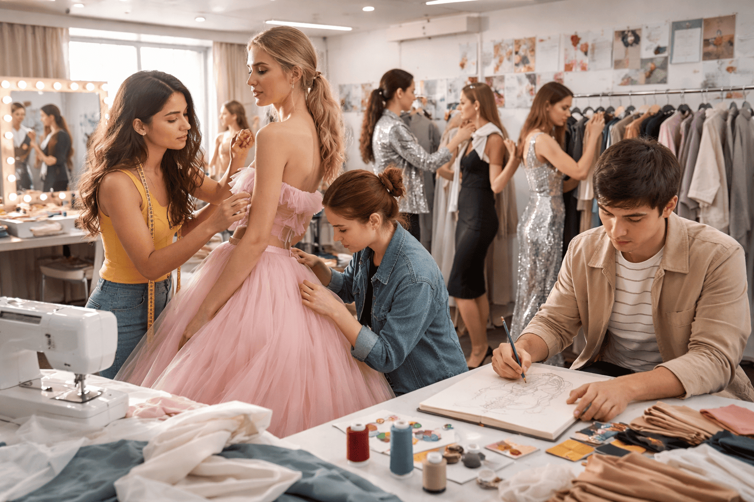 Fashion designers at work in studio 1